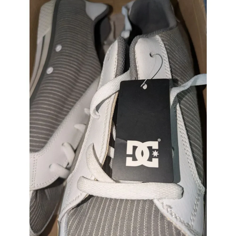 DC Men's Trase TX Sneaker, Size 12 M, Skate Shoes White, Gray ,B Grade